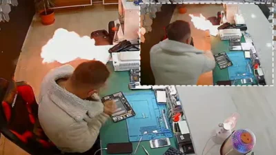 Bayburt’ta korkutan patlama! Şişen batarya saniyeler içinde alev topuna döndü: O anlar kameraya yansıdı